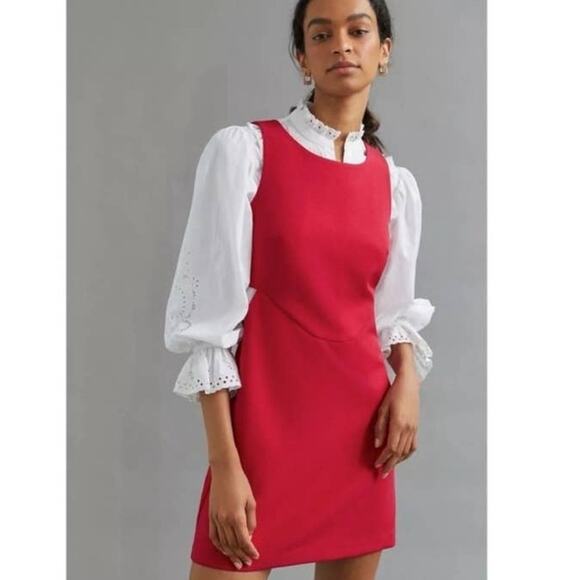 NWT ANTHROPOLOGIE Mare Mare Cutout Mini Shift Red Dress Size Large - Picture 8 of 9